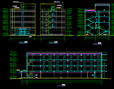 CAD框架教学楼建筑设计结构CAD施工图