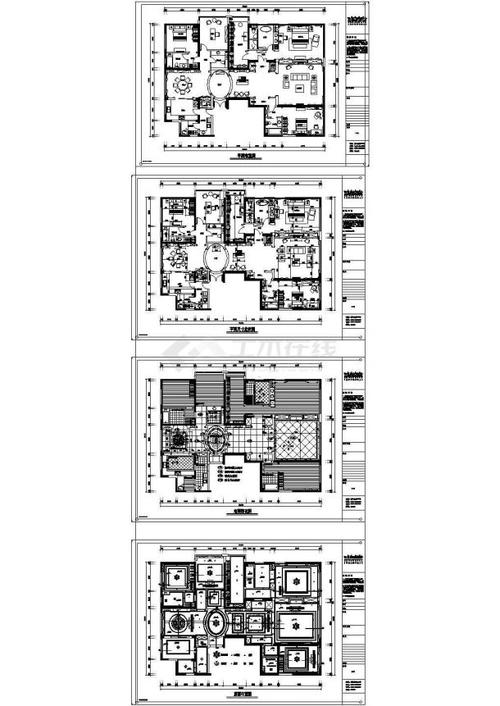 某北京西山大平层公寓6室3厅5卫300㎡cad建筑设计完整全套平面施工