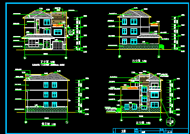 144平方米三层别墅建筑设计图免费下载 - 别墅图纸 - 土木工程网